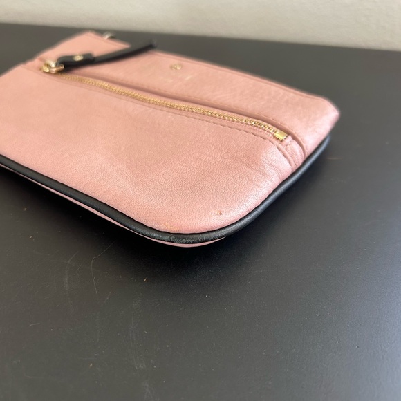 Kate Spade Pebbled Leather Pink Black Wristlet Clutch Coin Purse - Picture 6 of 14